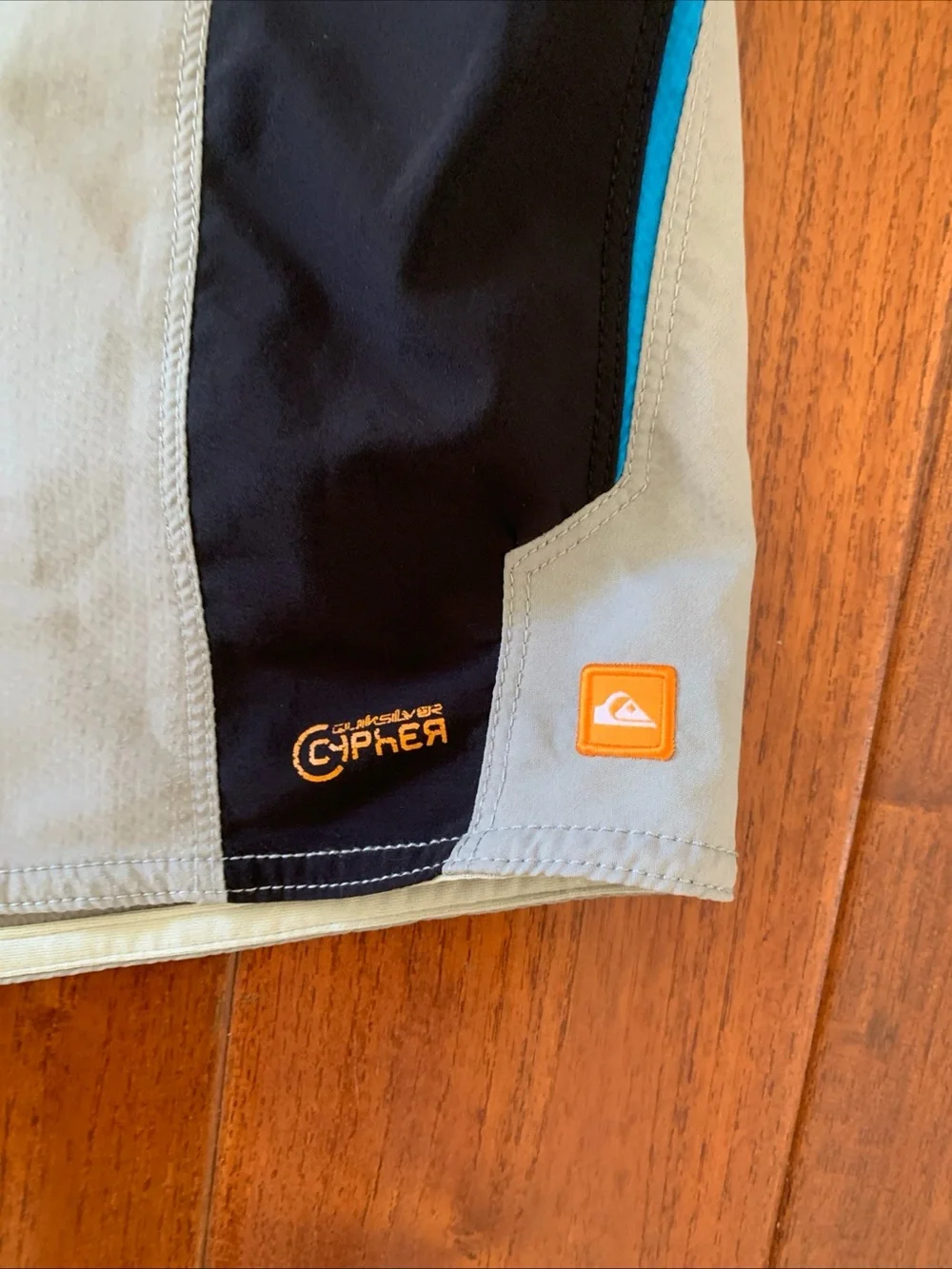 Quicksilver Board Shorts Size 38 Gray Swimsuit Unlined Surfsilk Beach Vacation